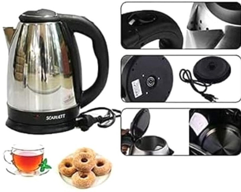 prefacto Multipupose Hot Water Kettle Super Fast Heating Used For Tea Coffee Soup Maggi Electric Kettle(2 L, Silver and black)
