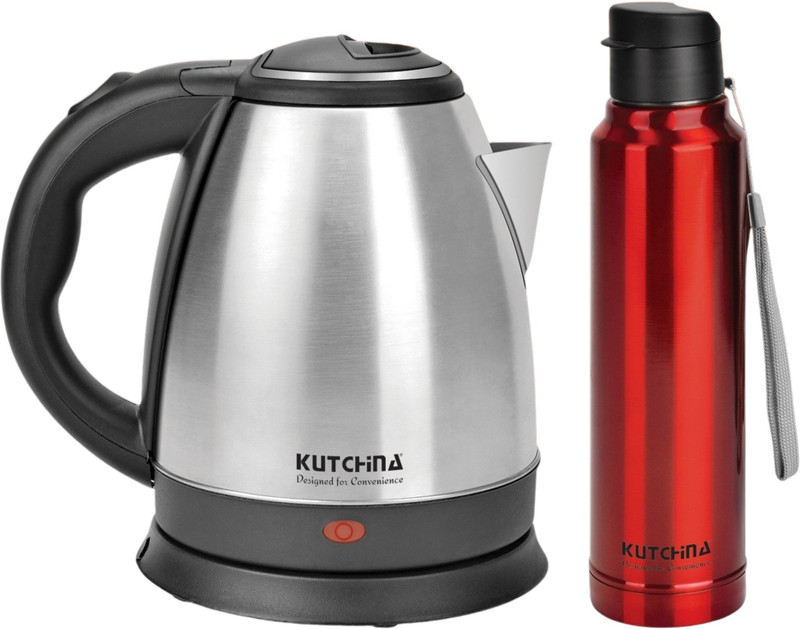 Kutchina EVA SS Electric Kettle with Thermosteel Water Bottle Combo Electric Kettle(1.5 L, Silver)