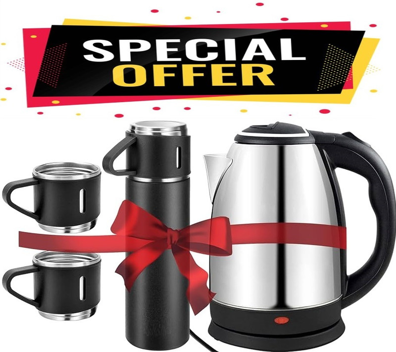 JoyRide Combo of Electric Kettle & Thermo Vaccum Flask Set Electric Kettle(1.5 L, Multicolor)