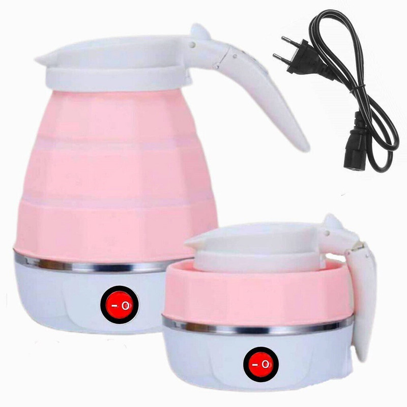 domnikyas Travel Foldable Electric Kettle Portable Silicone Collapsible Kettle 500ML for Most Travel and Home & Office Use Electric Kettle(0.6 L, Multicolor)