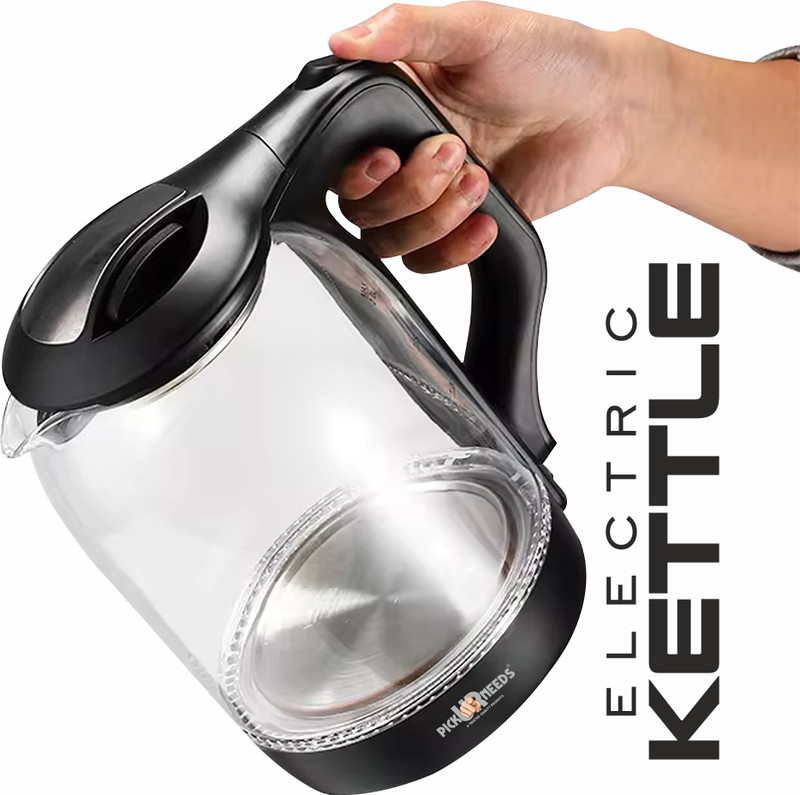 Pick Ur Needs Stylish Glass Body Electric Kettle | Quick Boil Water, Tea & Coffee Maker Beverage Maker(1.8 L, Black)