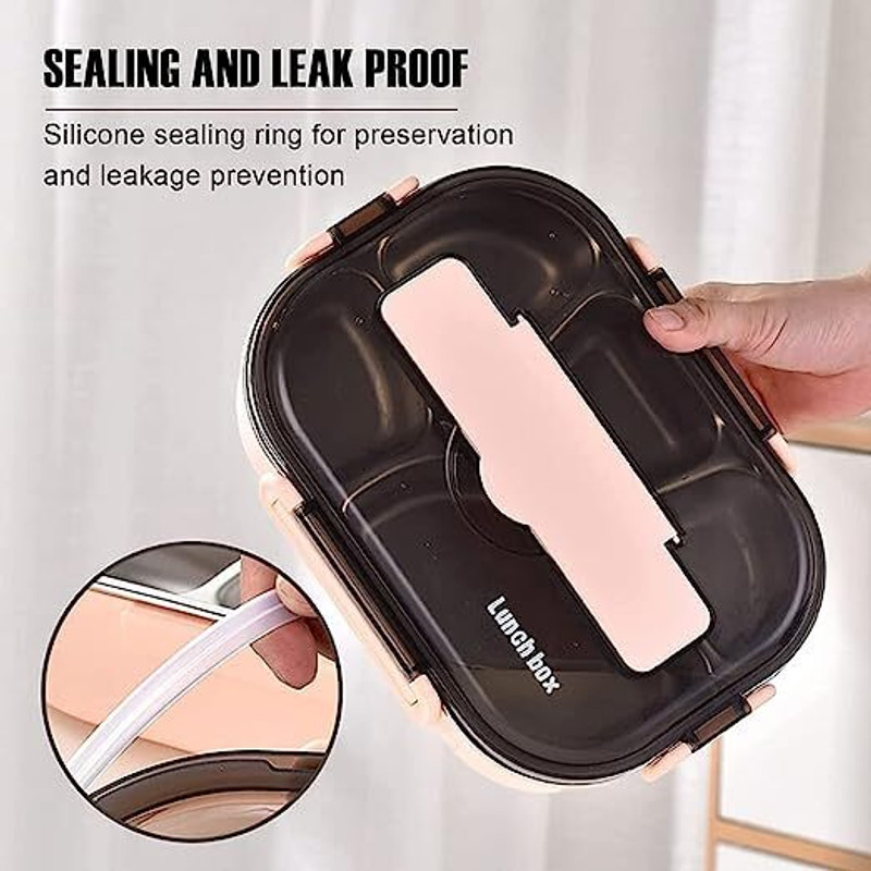 FreshDcart 500 g 5 Compartments(Grill Plate Lunch Box)