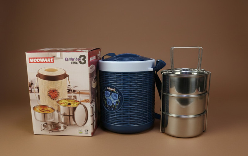 The unity mart 1000 ml 3 Compartments(Conduction Heat Lunch Box)
