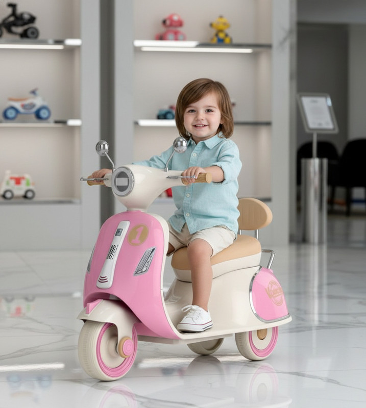 LAYVJO Maaamld_pink Kids Electric Ride On bike Scooter Battery Operated Ride On(Pink)