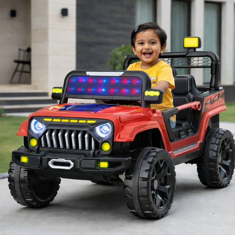 CLAYBORN 900 RED (1-6YRS) Battery Kids ride on JEEP Rideons & Wagons Battery Operated Ride On(Red)