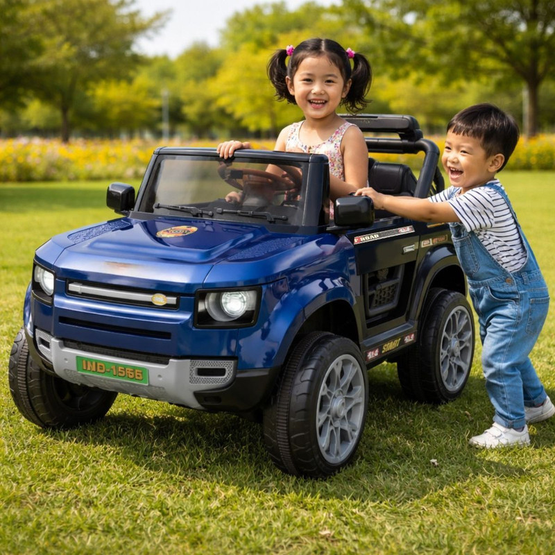 JoyRide Def'er Heavy Duty 4 motor 12V Electric Ride On Jeep for Kids | Remote Control Car Battery Operated Ride On(Blue)