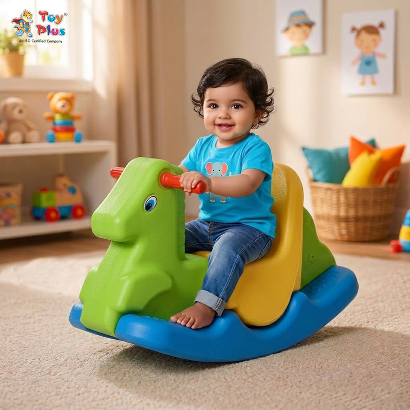 Toy Plus Kids Rocker Ride-On Toy with Easy Grip Handles & Comfortable Seat for Toddlers Rideons & Wagons Non Battery Operated Ride On(Green, Blue, Yellow)