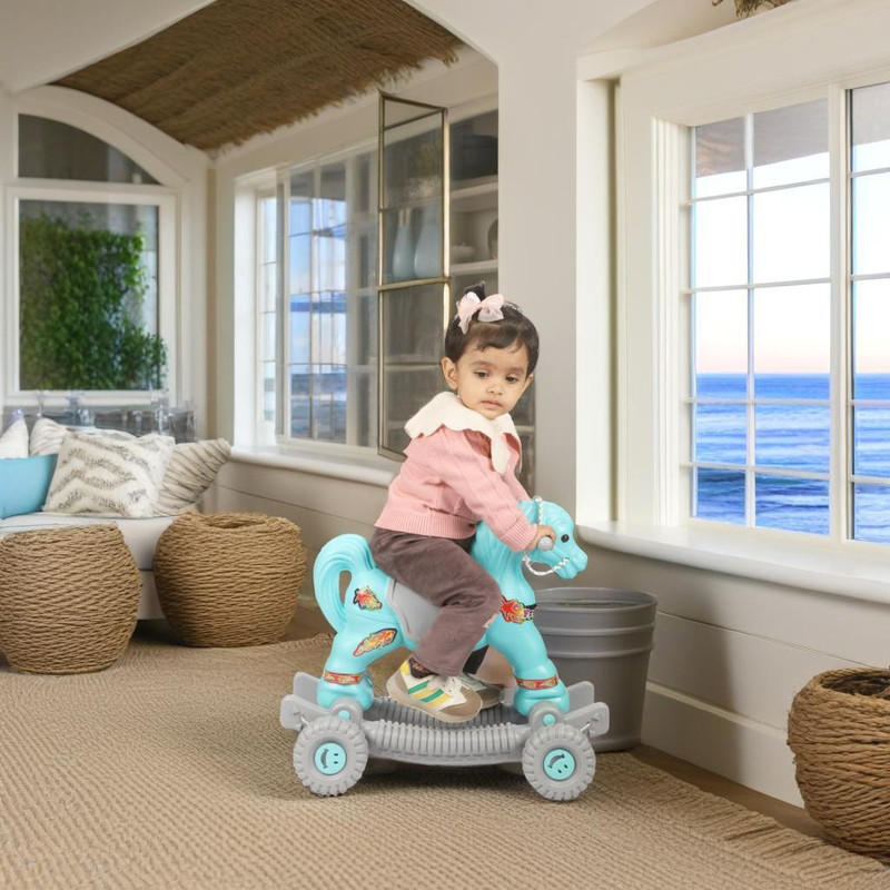 toyprofessor Craft Toy Baby Horse Rider and Rocker Engaging Boy GIRL Rideons & Wagons Non Battery Operated Ride On(Green)