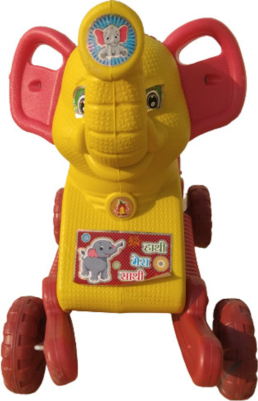 Smiley Bell OH BABY' by flipkart kids PLASTIC ELEPHANT WITH ROCKING FUNCTION,AMAZING COLOR Car Non Battery Operated Ride On(Yellow, Green)