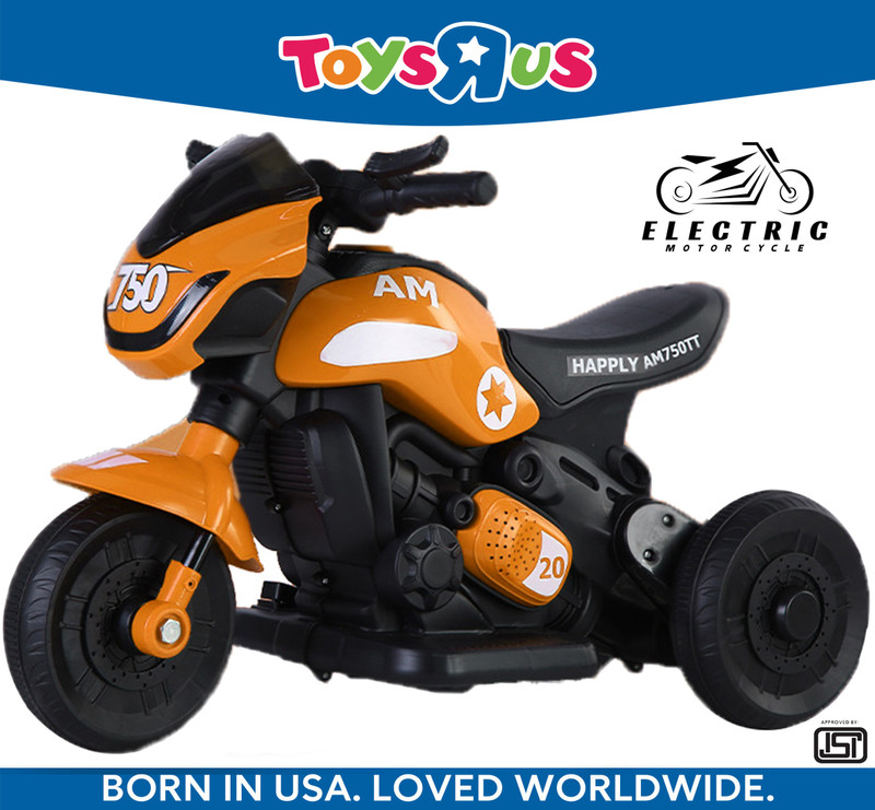 Toys R Us Avigo SuperBike Ev Music And Lights, Forward and Backward Gear, Built in MP3 player Bike Battery Operated Ride On(Orange)