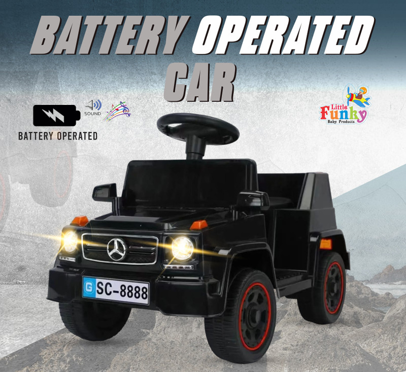 Little Funky Bettery Recharge Jeep Ride On Car For Kids(Black)