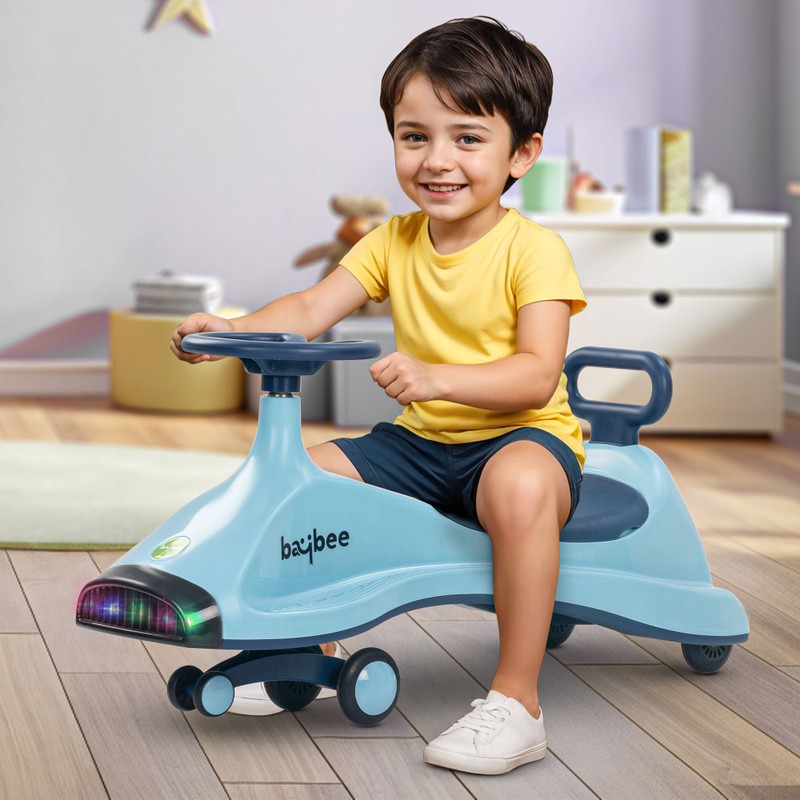 baybee Cooper Ride on Baby Car for Kids, Baby Ride on Kids Car with Music & Horn Button Rideons & Wagons Non Battery Operated Ride On(Dark Blue)