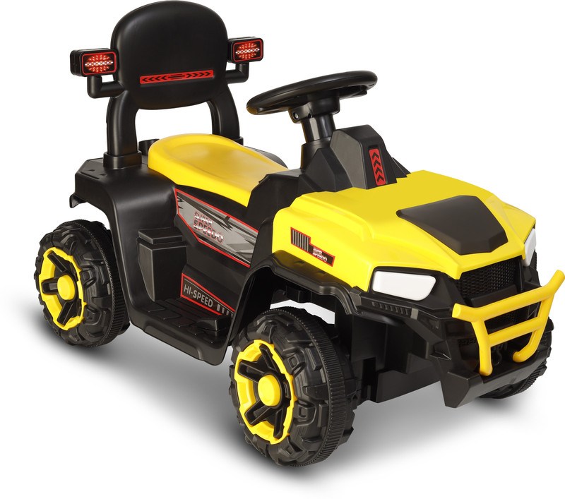 Miss & Chief Super Speedo Rechargeable Car 6V & 6.5Ah Battery| Bluetooth & USB Music Player Car Battery Operated Ride On(Yellow)