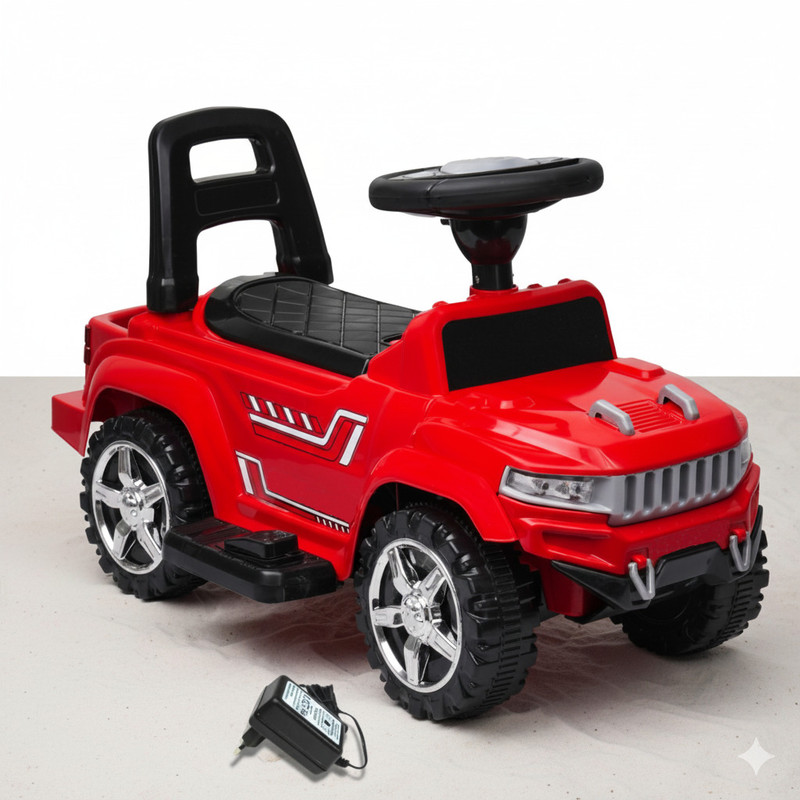 JoyRide Hummer EV Ride on Car for Kids | Baby Push Ride on Jeep with LED Light & Music | Jeep Battery Operated Ride On(Red)