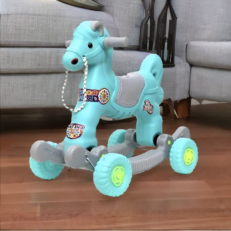 toyprofessor 2 in 1 baby horse rider for kids 1-3 years toy Rideons & Wagons Non Battery Operated Ride On(Green)