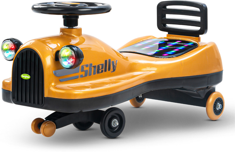baybee Zygo Magic Swing Car for Kids Push Ride on Toy Baby Car with RGB Lights & Music Rideons & Wagons Non Battery Operated Ride On(Yellow, Orange)
