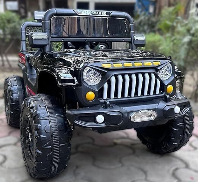 Kawaii Kids Kawaii Kids Battery Operated Rideon Jeep with Remote, 12V battery Kids 1-5 Years Jeep Battery Operated Ride On(Black)