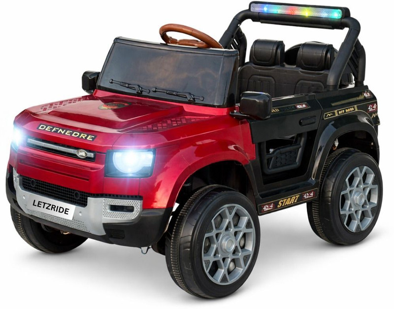 Ayaan Toys Land Rover Defender Style 12V Battery Operated Electric Ride on Car for Kids Car Battery Operated Ride On(Red)