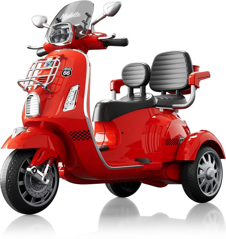 SUNNIVA Dual seater kids scooter battery bike for kids Vespa style ride on kids toy Scooter Battery Operated Ride On(Pink)