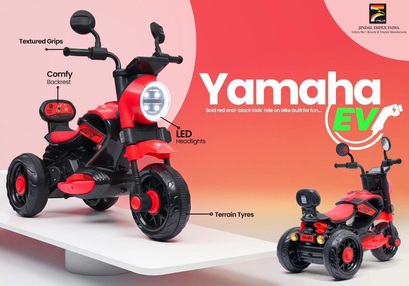 Yamaha Ev Kids Electric Ride On Bike for Boys & Girls with LED Headlight, Backrest, Music, Bike Battery Operated Ride On(Multicolor)