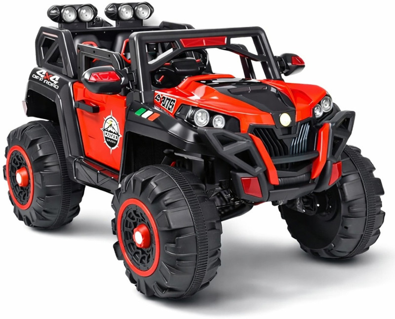 Toys R Us Avigo Electric Jeep 4x4 Jeep for Kids, Ride on Toy Kids Car with Light & Music Jeep Battery Operated Ride On(Red)
