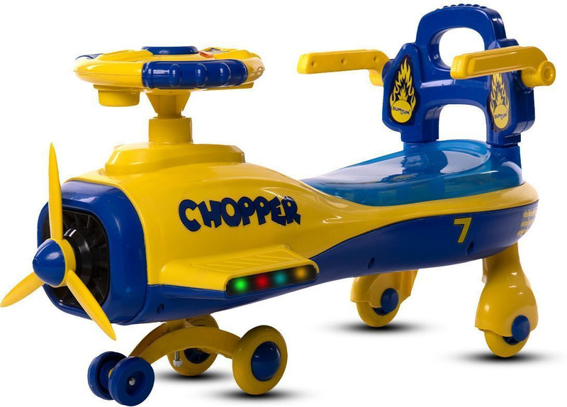 BUMTUM Light Chopper Swing Car Toy Ride On Car For Kids Comfortable Seat With BackRest Car Non Battery Operated Ride On(Blue)