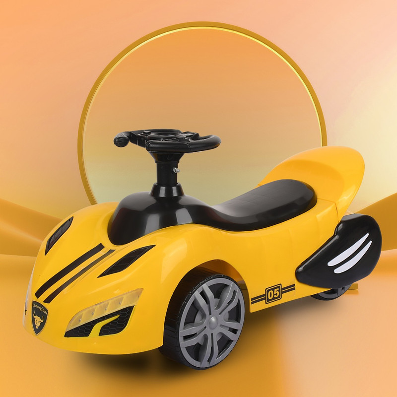 BRAVETOT Kids Ride On Car|Baby Push Car with Steering & Smooth Wheels|In & Out Door Play Rideons & Wagons Non Battery Operated Ride On(Yellow)
