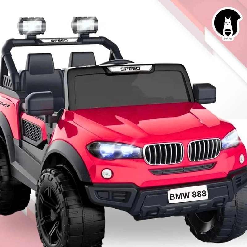 LITTLEPUP 888 4 Motors 4x4 Driving Car With Remote (1-8Yrs) Jeep Battery Operated Jeep Battery Operated Ride On(Red)
