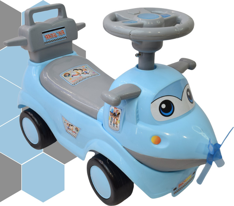 rk star Aeroplane Ride on for Kids with Music & Horn Steering, Push Car for Baby Rideons & Wagons Battery Operated Ride On(Light Blue)