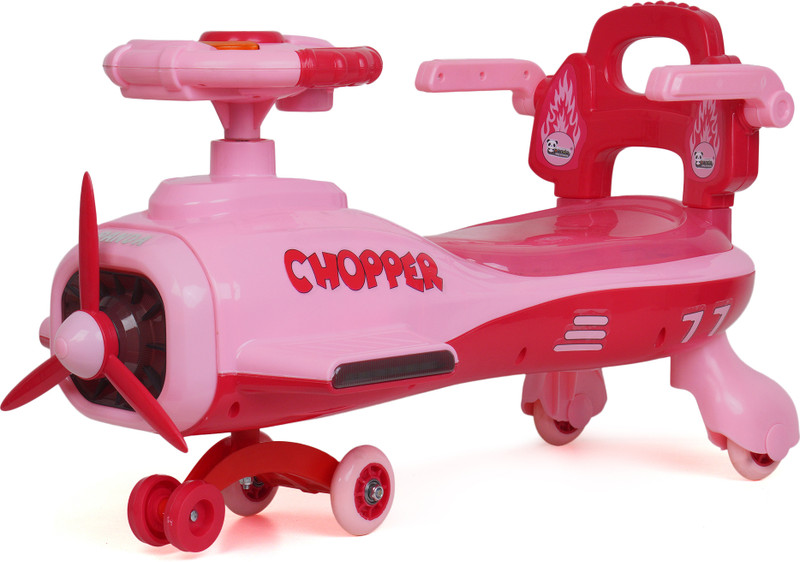 KIDBITKART Chopper Fan Musical Front Lights with Backrest Superior Quality Smooth Wheels Car Non Battery Operated Ride On(Pink)