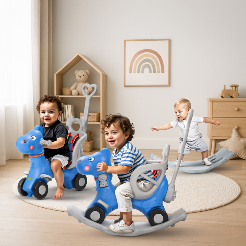 baybee 3 in 1 Baby Rocking Horse Ride on Toy Horse for Kids Baby Rocking Chair Kids Rideons & Wagons Non Battery Operated Ride On(Green)