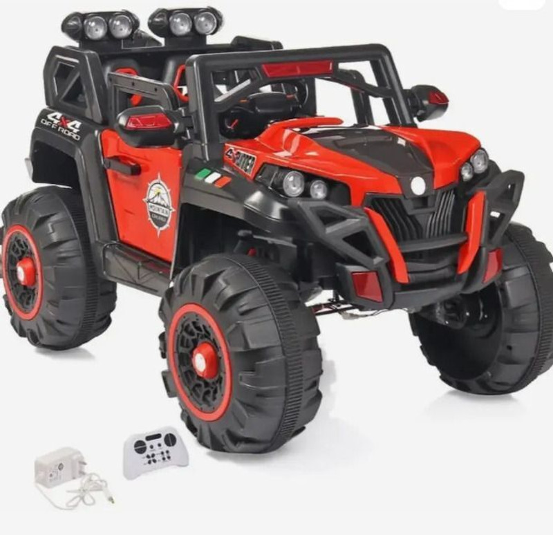 CLAYBORN 2188 Red Monster wheel (1-9 Years) Battery ride on jeep Rideons & Wagons Battery Operated Ride On(Red, Black)
