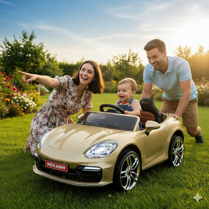 Trenzo Rechargeable 12V Car for Kids | Battery Jeep with Music, Led Lights Jeep Battery Operated Ride On(Black)