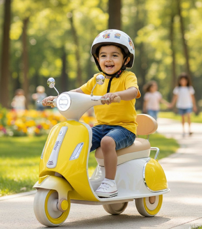LAYVJO Vespa scooter for kids Scooter Battery Operated Ride On(Pink)