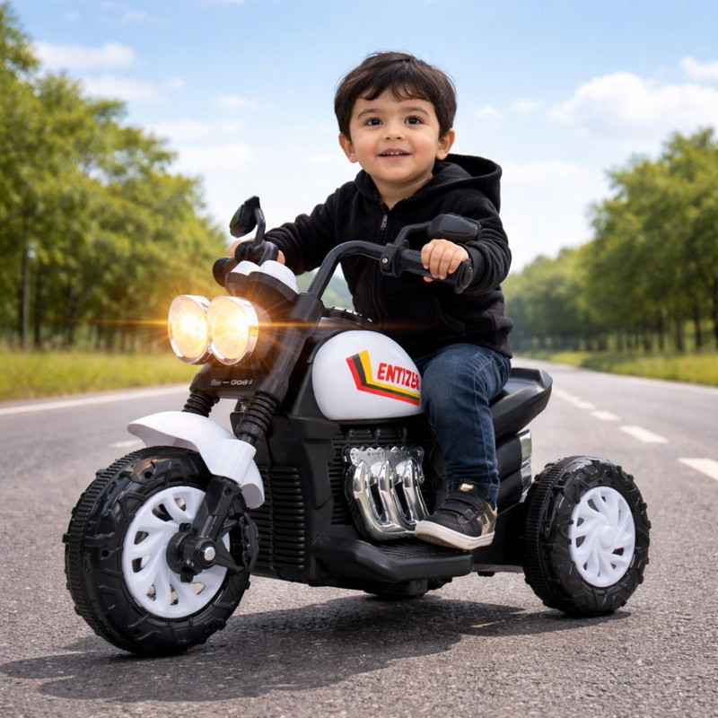 PANDA BABY PRODUCTS Electric Ride-On Bike for Kids – Sport Edition with LED Lights Bike Battery Operated Ride On(Red)