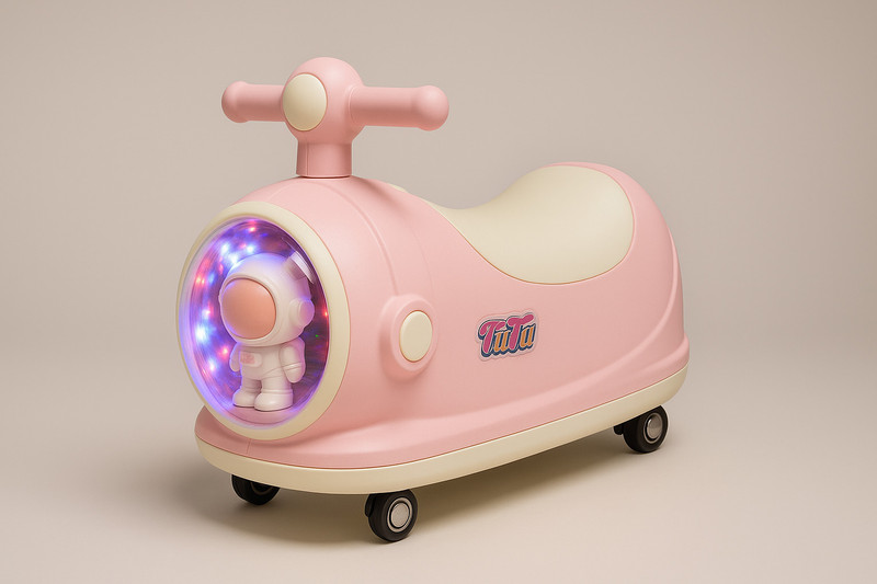 GHUNTY Kids Ride-On Car with Astronaut Dome | Strong PP Body | 360° Wheels (Pink) Rideons & Wagons Non Battery Operated Ride On(Pink)