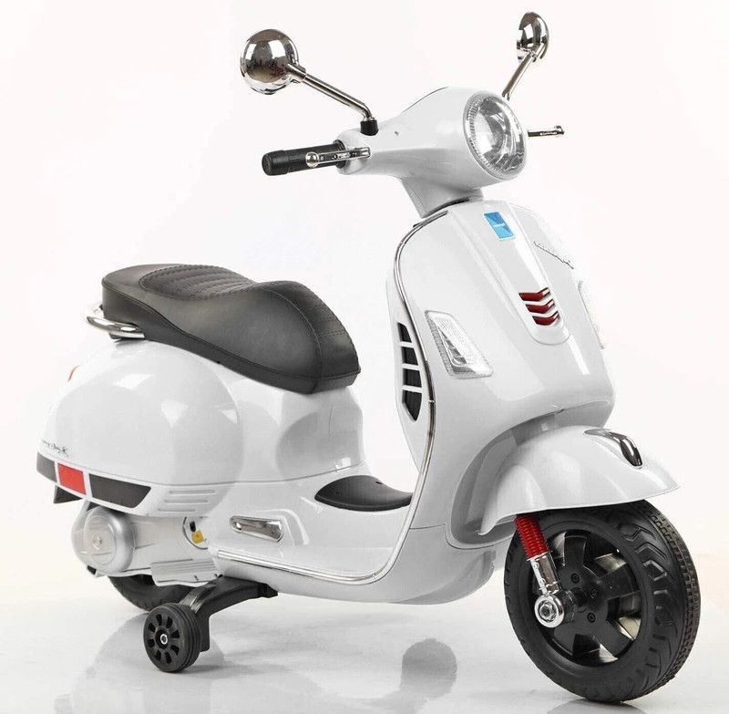 Ebabykart Vespa 12V Electric Ride On Scooter For Kids with Foot Accelerator 3-7Yrs Bike Battery Operated Ride On(Red)