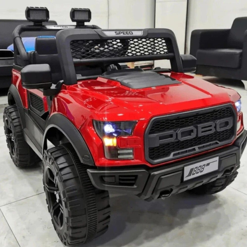SmallBoyToys New POBO (1-8Yrs) 4X4 Blue Kids Car 4 MOTORS Jeep Battery Operated Ride On(Blue)