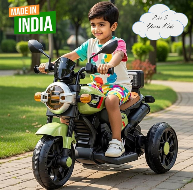 Kidscruser HARLEY GREEN BIKE Bike Battery Operated Ride On(Green)