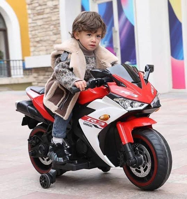 Kidscruser R3 Sports Ride on Battery Bike for 1-7 Year Kids with 12V Battery & Music System Bike Battery Operated Ride On(Red)