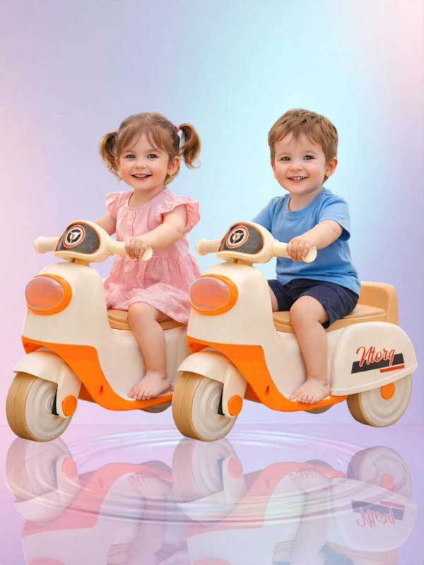 KinderTales Scooter Battery Operated Ride On(Brown)