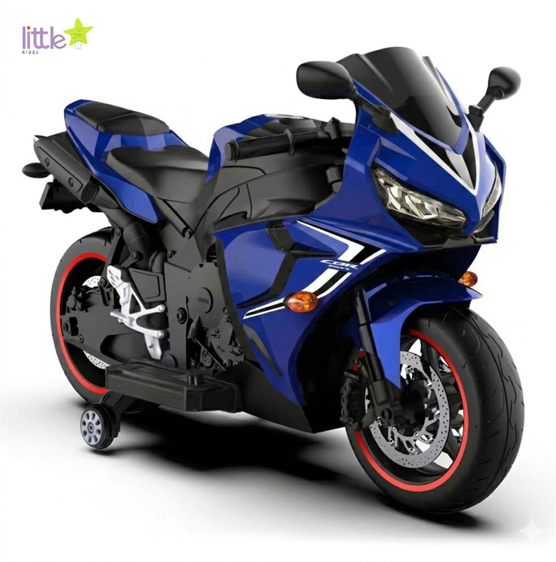 LITTLE RIDES Premium R20 Bike with Rechargeable Battery, LED Lights & Music | 2 to 8 Years | Bike Battery Operated Ride On(Blue)
