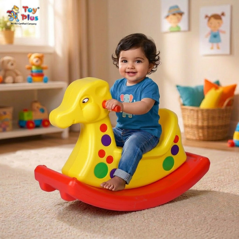 Toy Plus Toy Plus Rocker for Kids, Multicolor Rocker for 1-3 Years, Ride-On Toy Rideons & Wagons Non Battery Operated Ride On(Light Blue, Red)
