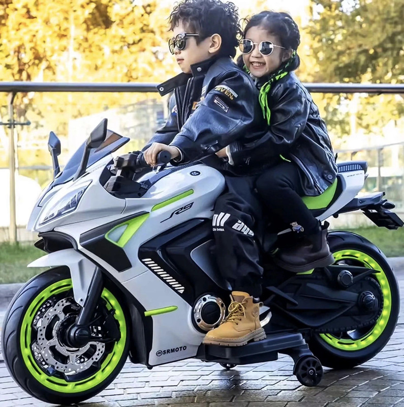 Wishmaster Big Size Electric Motorbike USB & Music Player Toy For 3 To 12 Years Bike Battery Operated Ride On(Black, Gold)