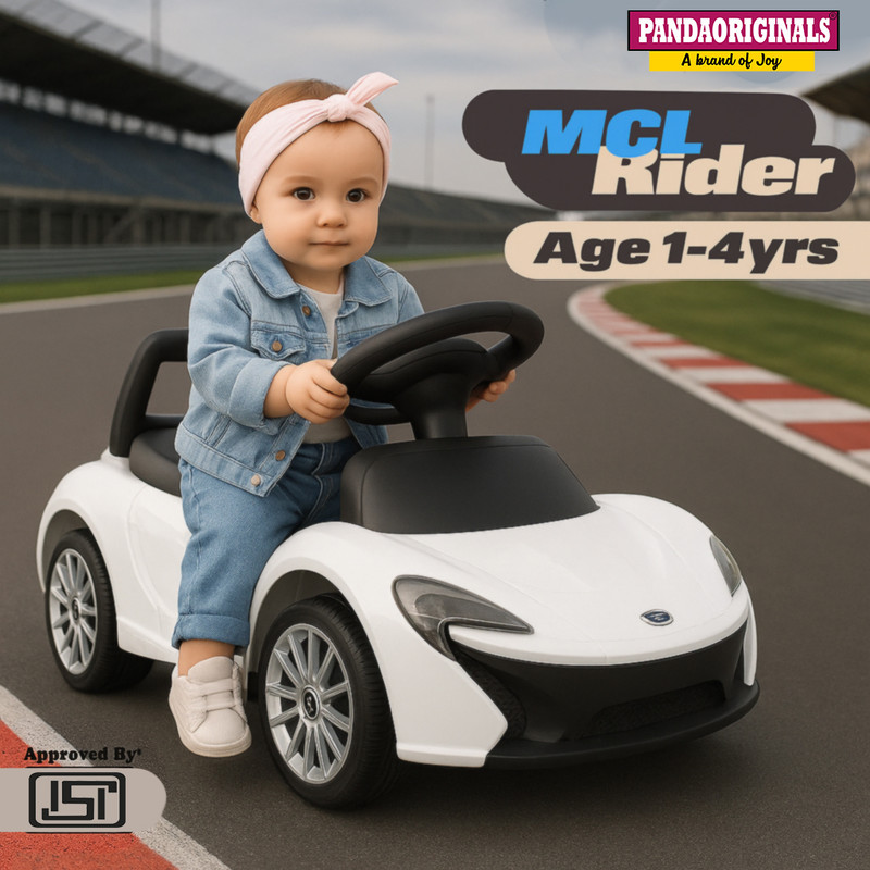 Pandaoriginals Car Non Battery Operated Ride On(White)