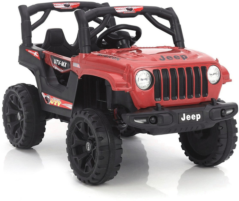 Kidscruser 4×4 Battery Operated Jeep for Kids, Ride on Toy Kids Car Light & Music Car Battery Operated Ride On(Red)