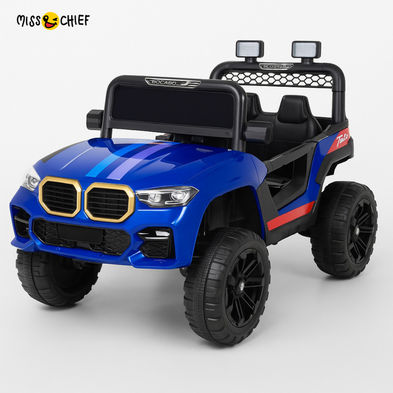 Miss & Chief Ride on ,12V 4.5AH Big Battery Cars for Kids with Remote Jeep Battery Operated Ride On(Black)