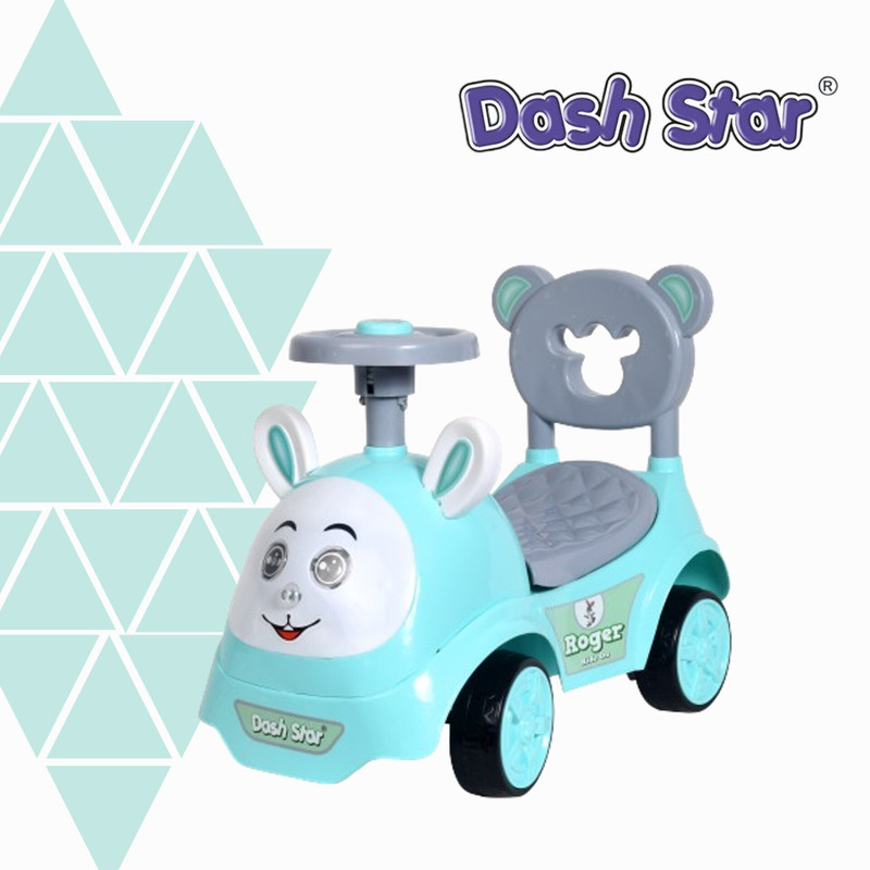 Dash Star Morty Kids Ride On Car with Music, Sound, Light, Backrest and Comfortable Seat Rideons & Wagons Non Battery Operated Ride On(Blue)