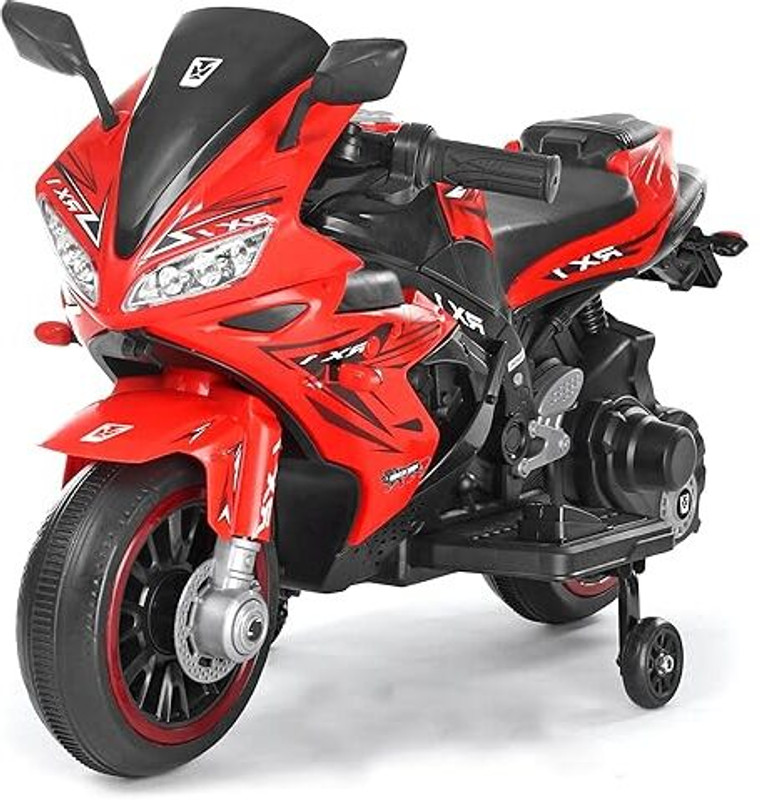 leotoon Harley Quinn 2W Bike Hand Accelerator Educational Rhymes | LED Light | Music Bike Battery Operated Ride On(Red)