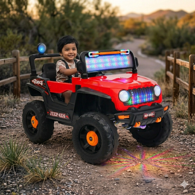 Colorpunch ROXX (THAR) Jeep Battery Operated Ride On(Black)